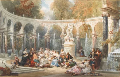 Society at the Bosquet de la Colonnade in the Garden of Versailles