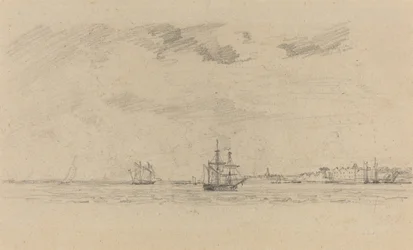 Coastal Landscape with Shipping