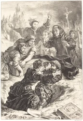 Hamlet and Laertes in the Grave of Ophelia (Act V, Scene I)