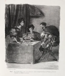 Illustrations for Faust: Mephistopheles is at Marthe