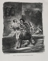 Illustrations for Faust: Mephistopheles and Faust Flee after the Duel