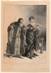 Illustration for Hamlet. Polonius and Hamlet (II,2)