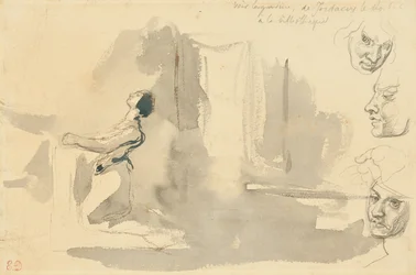 Marguerite in the Church with Studies of the Head of Mephistopheles
