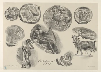Sheet of Nine Antique Coins