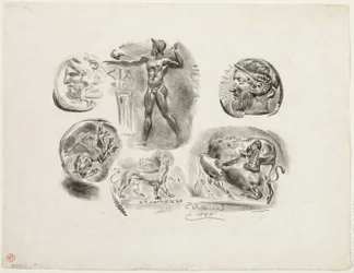 Sheet of Six Antique Medals
