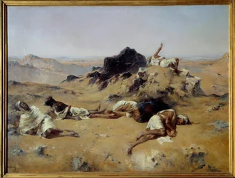 Desert. Thirsty Men.