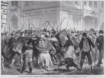 Attempt by a Mob to Free a Prisoner Being Escorted under Guard, Paris Commune