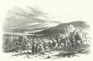 Battle of Presles, 57 BC (engraving)