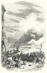 Belgian Rebels at a Barricade Facing the Parc de Bruxelles, Belgian Revolution