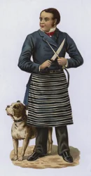 Butcher Sharpening Knife with Dog