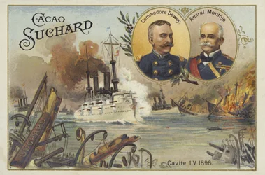 Commodore George Dewey and Admiral Patricio Montojo, Battle of Manila Bay, Spanish-American War, 1 May 1898