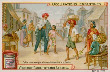 Indian Children Working as Guides for the Blind and Running Errands