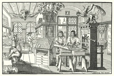Interior of a Book Printer