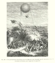 The Austrian parliamentarians leave Mainz, to ask Commander Coutella to descend from the aerostat, where he risks his life
