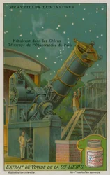 Nebula among the Constellation of the Hunting Dogs and the Telescope at the Observatory in Paris