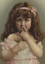 Portrait of a Girl Holding a Flower