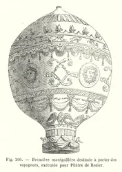 First Montgolfier Intended to Carry Passengers, Made for Pilatre de Rozier (engraving)
