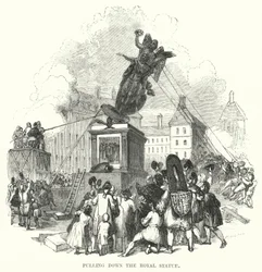 Pulling down the Royal Statue