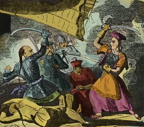 Shing Shi or Ching Shih (died 1844). Chinese pirate woman of the 19th century. She commanded a real fleet with which she defeated Admiral Kwo Lang.