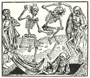 Skeletons of a medieval death dance