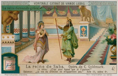 The Queen of Sheba asks King Solomon to spare Assad