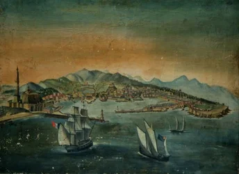 View of a Port with a Lighthouse on a Promontory, c.1800