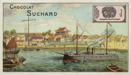 Warship at Taku, China, Boxer Rebellion, 1900