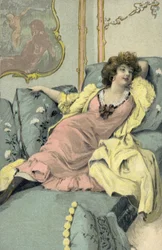 Woman Reclining on a Couch