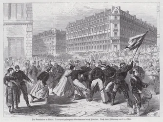 Women Attacking Captured Gendarmes Being Escorted by National Guards, Paris Commune