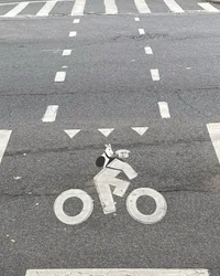 Bike Lane Signage On Street