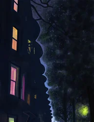 Building Tops At Night, Brooklyn