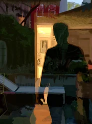 Man Reflected In Window At Dawn, Brooklyn