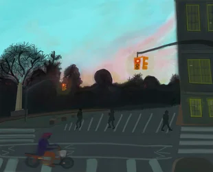 Orange Scooter, Grand Army Plaza, Brooklyn, 2016