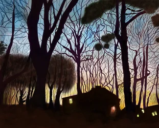 Shops Buildings at Dawn, Brooklyn