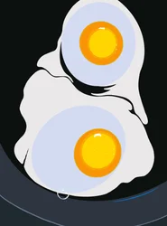 Two Eggs Frying In Cast Iron Skillet, Brooklyn