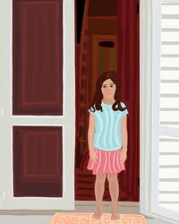 Young Girl In Doorway