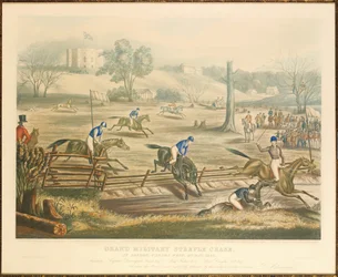 Grand Military Steeple Chase, at London, Canada West, 9th May, 1843 (engraved by J. Harris)