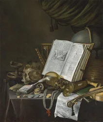 Still Life with Coins and Other Objects on a Table