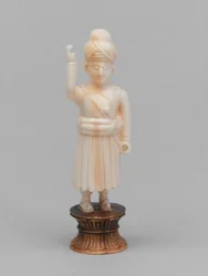 Black pawn, chess piece, India, circa 1820