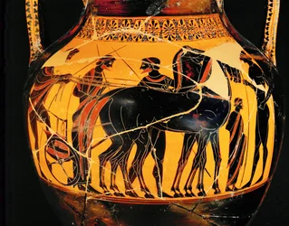 The departure of the warrior in his chariot