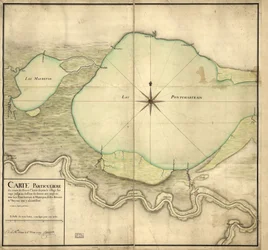 Special map of the course of the St. Louis River from the wild village to below the Detour aux Angloix, of Lakes Pontchartrain and Maurepas and of the rivers and bayous flowing into them