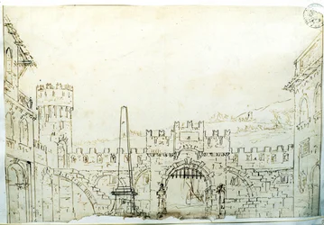 Scenographic setting by F. Galliari for Antonio Vivaldi
