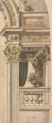 Design for Part of a Wall Elevation with a Balcony flanking an Arch