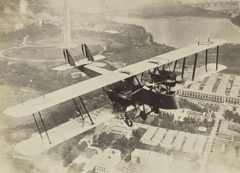 Flying Airplane above Washington D.C.