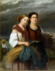The Return from the Fields by Federica Giuliano Gervasoni (1838-1915) 1863