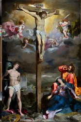 Crucifixion of Christ with Our Lady, Saint John the Evangelist and Saint Sebastian