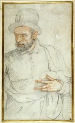 A Bearded Man, Half Length, Standing Dressed for the Street