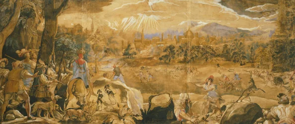 Hunting Scene with Imaginary Florence, by Federico Zuccaro