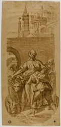Taddeo Zuccaro at the Entrance to Rome, Greeted by Servitude, Hardship, and Toil