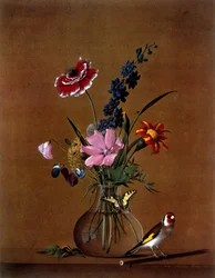 Bouquet of flowers with a butterfly